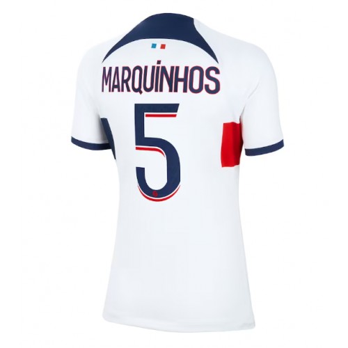 Echipament fotbal Paris Saint-Germain Marquinhos #5 Tricou Deplasare 2023-24 pentru femei maneca scurta